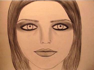 Drawing titled "Emily's eyes, portr…" by Liza Peninon, Original Artwork, Pencil