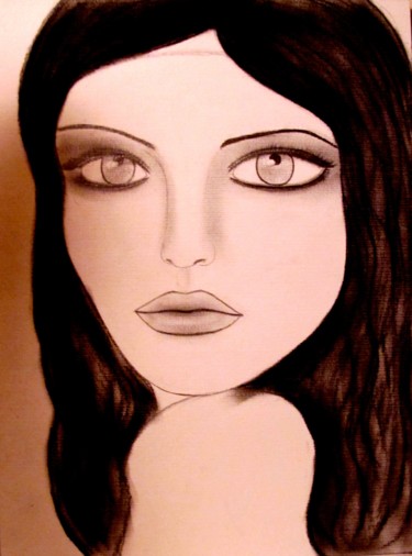 Dessin intitulée "Aurore, portrait (…" par Liza Peninon, Œuvre d'art originale, Fusain