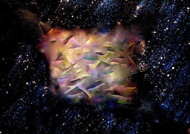 Рисунок под названием "Cosmic diamond, pai…" - Liza Peninon, Подлинное произведение искусства, Акрил