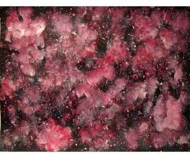 Painting titled "Pink Nebula, abstra…" by Liza Peninon, Original Artwork, Acrylic