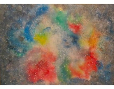 Peinture intitulée "Rainbow Nebula, wat…" par Liza Peninon, Œuvre d'art originale, Aquarelle