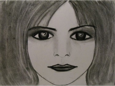「Deep Sadness, portr…」というタイトルの描画 Liza Peninonによって, オリジナルのアートワーク, 木炭