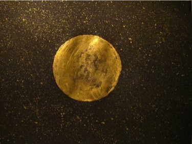 Schilderij getiteld "The Golden Planet,…" door Liza Peninon, Origineel Kunstwerk, Acryl