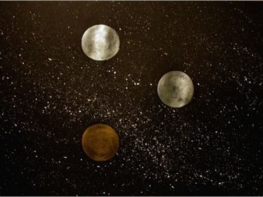 Malerei mit dem Titel "La Triade Opaline,…" von Liza Peninon, Original-Kunstwerk, Acryl