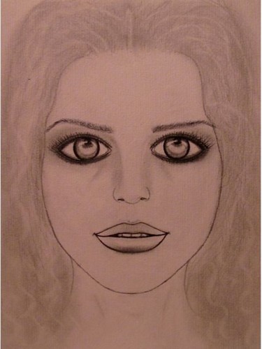 Рисунок под названием "Behind Blue Eyes, p…" - Liza Peninon, Подлинное произведение искусства, Карандаш