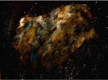 Painting titled "Space Odyssey, abst…" by Liza Peninon, Original Artwork, Acrylic