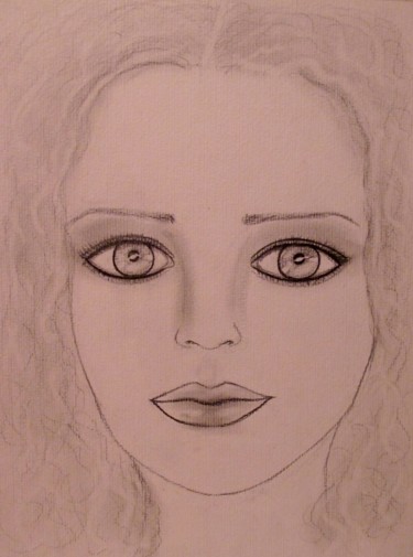 Рисунок под названием "The Doll, portrait" - Liza Peninon, Подлинное произведение искусства, Карандаш
