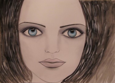 Peinture intitulée "Behind Blue Eyes, p…" par Liza Peninon, Œuvre d'art originale, Acrylique