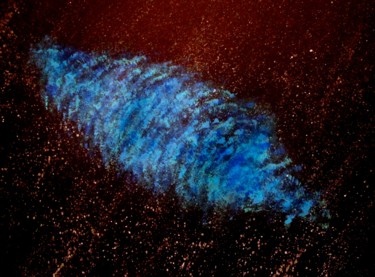 Peinture intitulée "Azurite Nebula, abs…" par Liza Peninon, Œuvre d'art originale, Acrylique