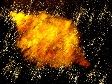 Painting titled "Golden Tears Nebula…" by Liza Peninon, Original Artwork, Acrylic