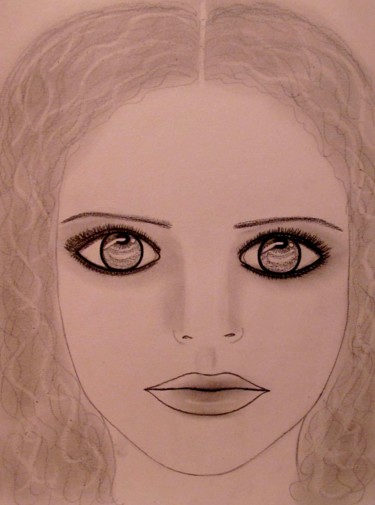 Drawing titled "Angel's Eyes, portr…" by Liza Peninon, Original Artwork, Pencil