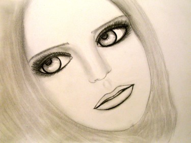 Drawing titled "Lana, portrait" by Liza Peninon, Original Artwork, Pencil