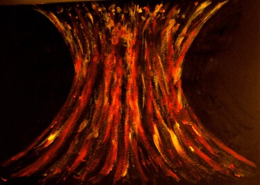 Painting titled "Volcano, abstract p…" by Liza Peninon, Original Artwork, Acrylic