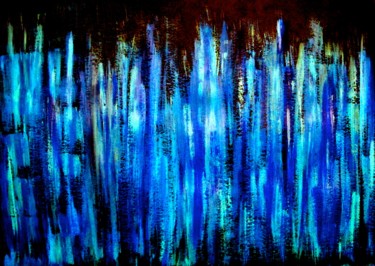 Painting titled "Cosmic Fireworks (…" by Liza Peninon, Original Artwork, Acrylic