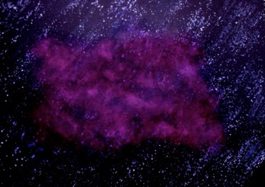 Painting titled "Purple Nebula, abst…" by Liza Peninon, Original Artwork, Acrylic