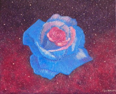 Forever Loyal - abstract spiritual blue rose Painting titled "Forever Loyal - abs…" by Liza Wheeler, Original Artwork, Acrylic