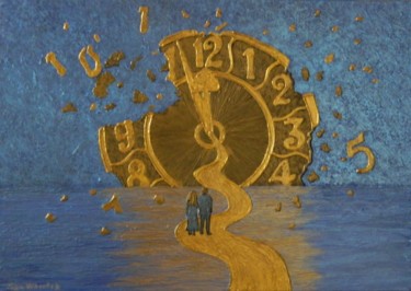 Painting titled "Lost in Time - voya…" by Liza Wheeler, Original Artwork, Acrylic