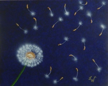 Painting titled "Wishes - floral sem…" by Liza Wheeler, Original Artwork, Acrylic
