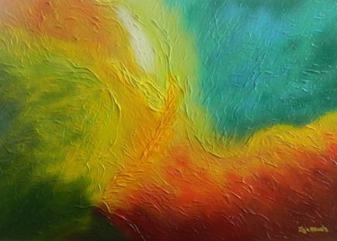 Painting titled "Storm Feathers - ab…" by Liza Wheeler, Original Artwork, Acrylic