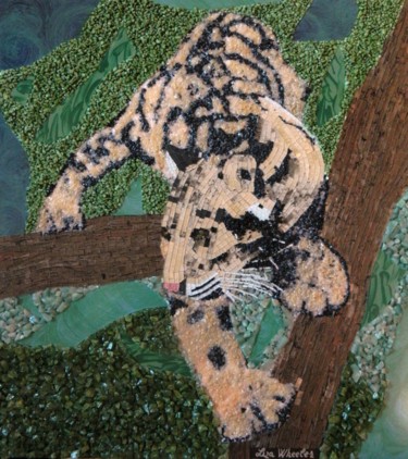 Sculpture titled "Clouded Leopard" by Liza Wheeler, Original Artwork