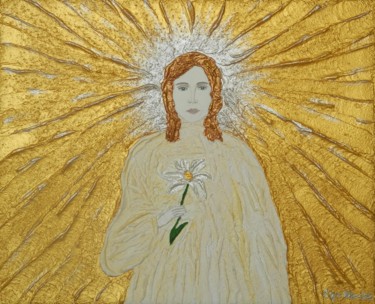 Painting titled "Archangel Gabriel -…" by Liza Wheeler, Original Artwork, Acrylic