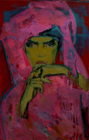 Картина под названием "Розовая Мавританка" - Liza Yashina, Подлинное произведение искусства, Масло