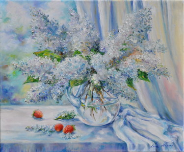 Картина под названием "Lillà bianco" - Liza Atzori, Подлинное произведение искусства, Масло
