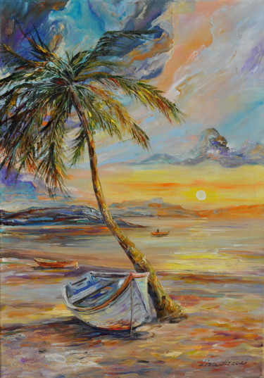 Картина под названием "Caraibi" - Liza Atzori, Подлинное произведение искусства, Масло