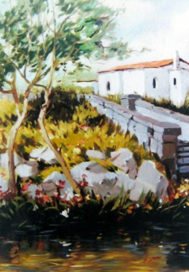 Pintura titulada "Puentecito" por Lizana, Obra de arte original, Oleo