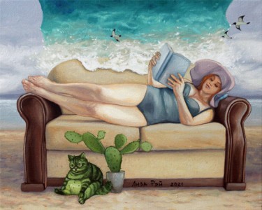 Painting titled "My vacation" by Liza Rei, Original Artwork, Oil