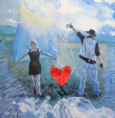 Картина под названием "Аленький цветочек" - Лиза Рэй, Подлинное произведение искусства, Масло