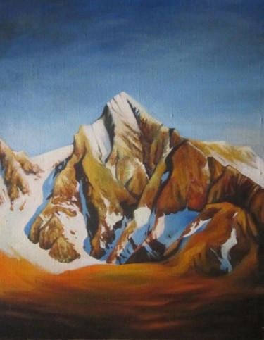 Painting titled "Горы" by Liza Rei, Original Artwork, Oil