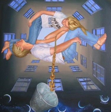 Картина под названием "Колодец исполнения…" - Лиза Рэй, Подлинное произведение искусства, Масло