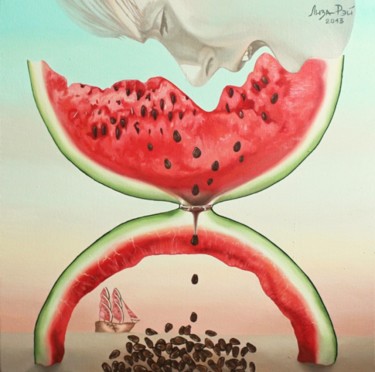 Картина под названием "Лиза Рэй – Арбуз, с…" - Лиза Рэй, Подлинное произведение искусства, Масло