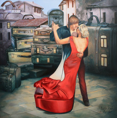 Painting titled "Лиза Рэй - Красная…" by Liza Rei, Original Artwork, Oil