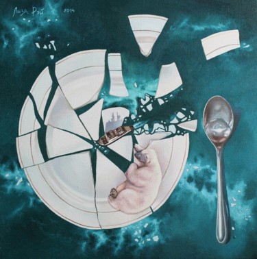 Pintura intitulada "Liza Ray  -  Arctic" por Liza Rei, Obras de arte originais, Óleo