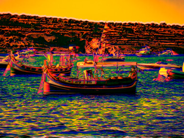 Digital Arts titled "The boats are highs" by Lizard'S Visuals, Original Artwork, Digital Painting