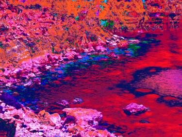 Arts numériques intitulée "The red sea" par Lizard'S Visuals, Œuvre d'art originale, Peinture numérique