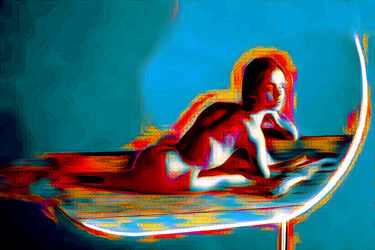 Digital Arts titled "Weird Doll Yoga" by Lizard'S Visuals, Original Artwork, Digital Painting