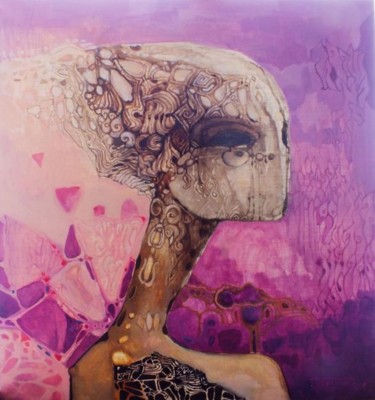 Painting titled "Amethyst" by Lizard, Original Artwork, Oil