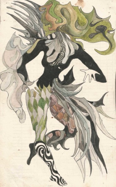 Картина под названием "amphibian" - Lizard, Подлинное произведение искусства, Акварель