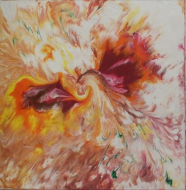 Painting titled "phoenix" by Liz Sand, Original Artwork, Acrylic Mounted on Wood Stretcher frame