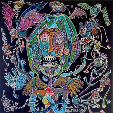 Autoportrait Liz Mosa Painting titled "Autoportrait Liz Mo…" by Liz Mosa, Original Art, Acrylic