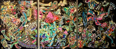 La Déesse étoilée Peinture intitulée "La Déesse étoilée" par Liz Mosa, Œuvre d'art originale, Acrylique