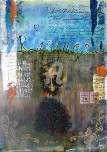 Painting titled "Racines" by Lizsticks, Original Artwork