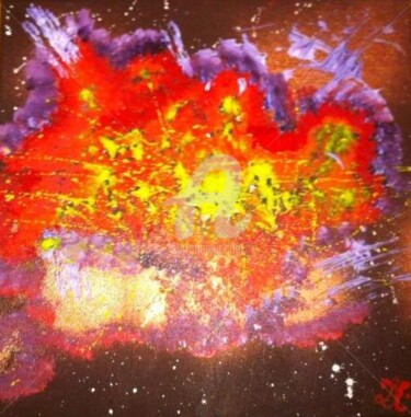 Peinture intitulée "Explosion nébuleuse…" par Lizzie-Mary, Œuvre d'art originale, Acrylique