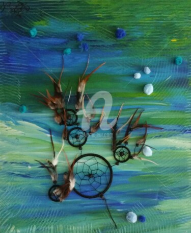 Peinture intitulée "Attrape-rêve 1.jpg" par Lizzie-Mary, Œuvre d'art originale, Acrylique