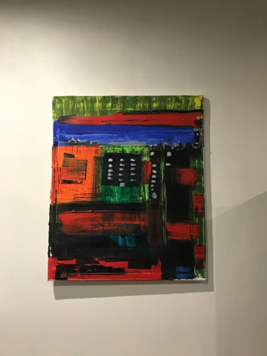 Painting titled "Blood buildings" by John Hennessey, Original Artwork, Oil