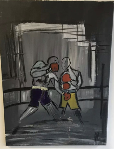 Ζωγραφική με τίτλο "The boxers" από John Hennessey, Αυθεντικά έργα τέχνης, Λάδι