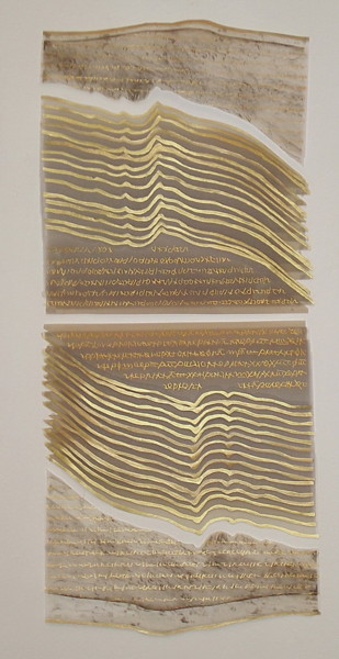 LOGOS PALIMPSETS Drawing titled "LOGOS PALIMPSETS" by Ljiljana Bursac, Original Art, Collages Mounted on Glass